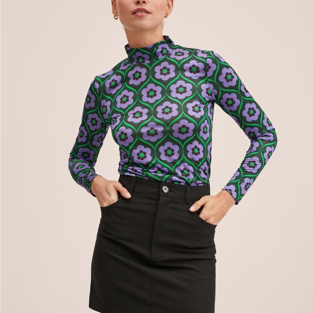 Retro print long sleeve
